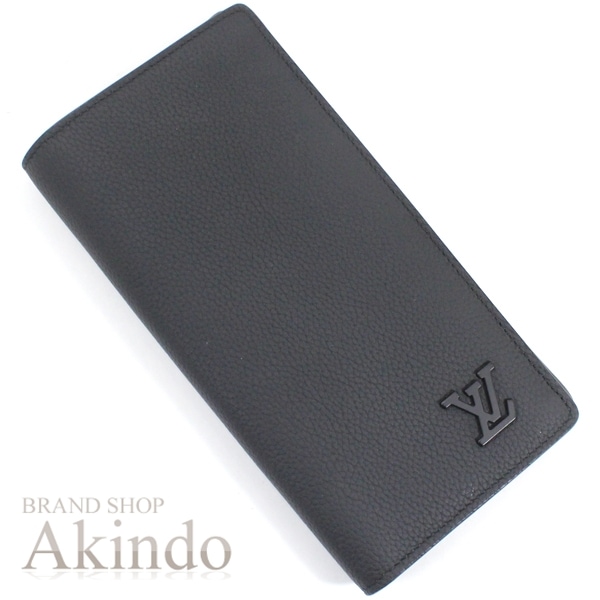 【新品同様】ルイヴィトン 長財布 二つ折り メンズ ポルトフォイユ ブラザ LVアエログラム ブラック 黒 レザー ロングウォレット ビジネス M62900 便利 スーツ 胸ケポット ブランド 人気