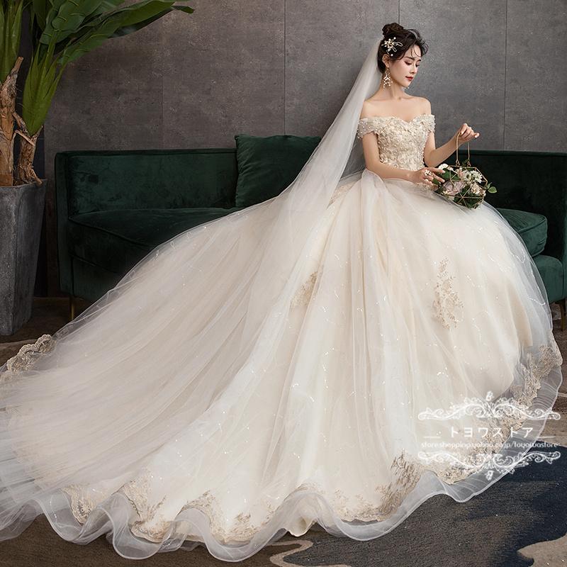 ウエディングドレス 花嫁 ドレス 二次会 ウェディングドレス プリンセス 結婚式 披露宴 ブライダル ロングドレス エンパイア シンプルドレス 妊婦 大きいサイズ
