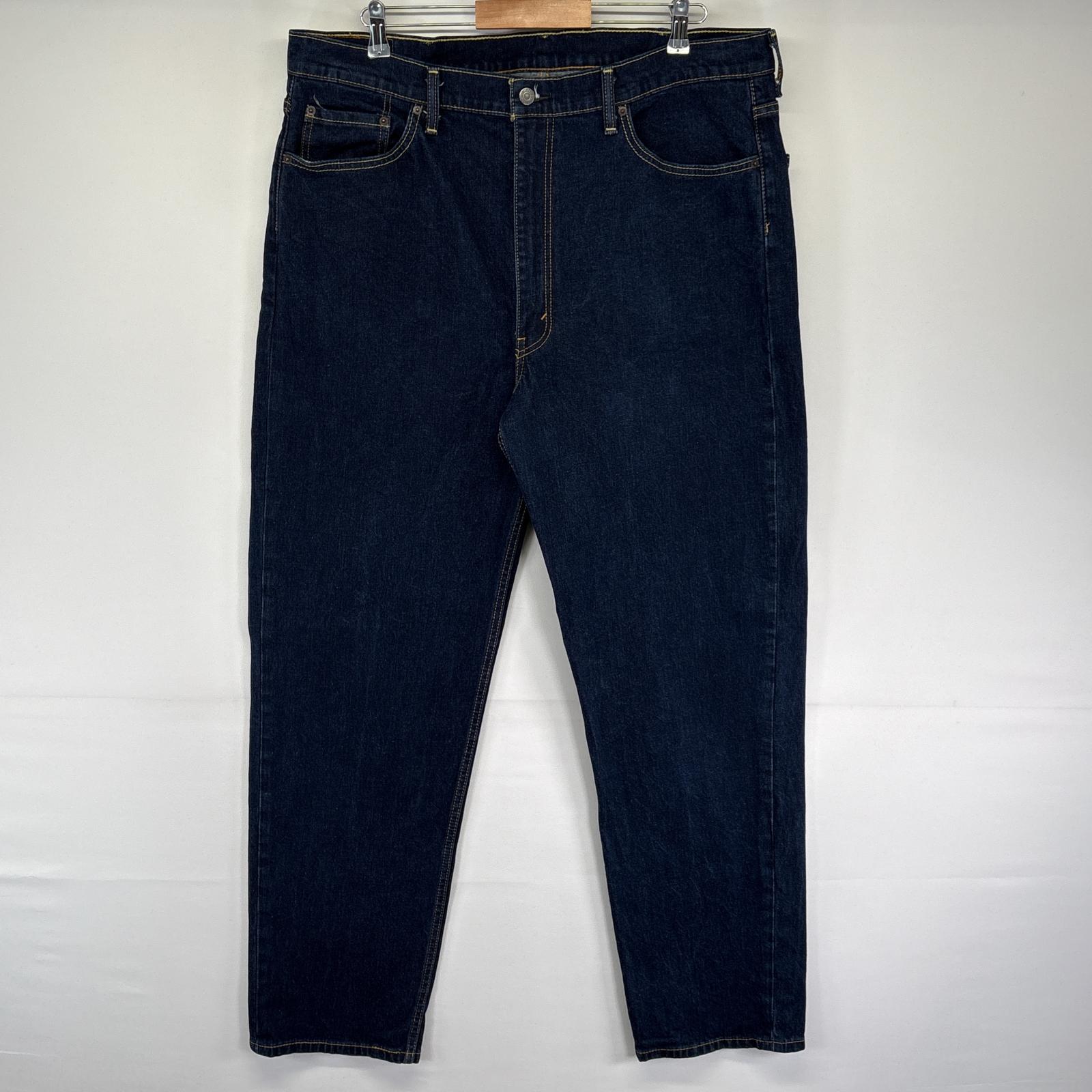 古着 デニムパンツ 550 テーパード ワーク 5ポケット ジーンズ ジーパン 色落ち w42 L34 インディゴブルー メンズ