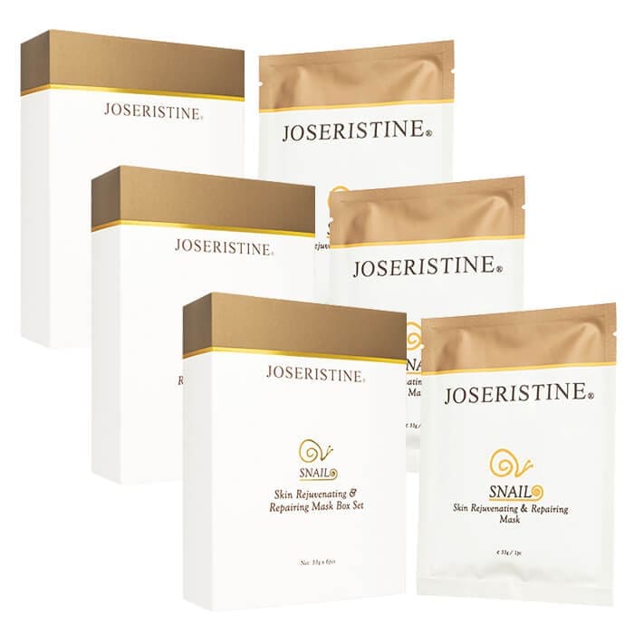 ジョセリスティン スネイルスキンレジュベネーティング&リペアリングマスク 6枚 3箱 Joseristine カタツムリ由来エキス 海外発送 日時指定不可 ヤマト国際便発送