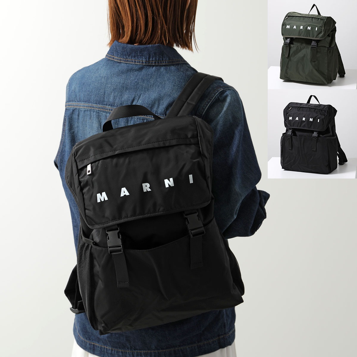 MARNI KIDS マルニ キッズ バックパック M01637 M00TJ レディース ガールズ ボーイズ ナイロン リュック ロゴ バッグ 鞄 カラー2色