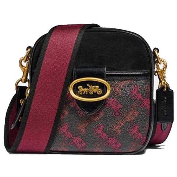 88331 Kat Camera Bag With Colorblock Horse And Carriage Print