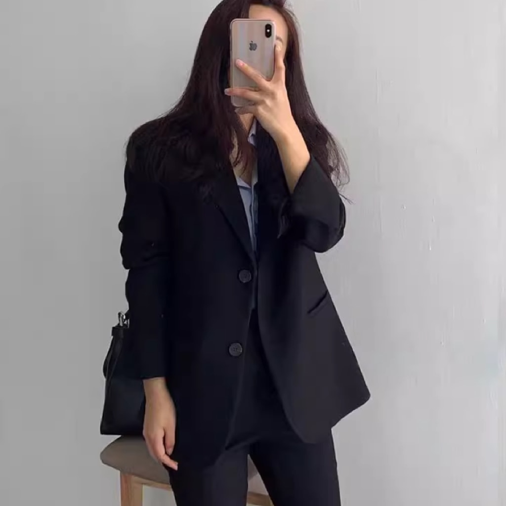 レディース ジャケット パンツ ボトムス スーツ セットアップ 2点セット 上下セット パンツスーツ 丈長 フルレングス 長袖 スマート ポケット ボタン かわいい 大人可愛い きれいめ シンプル
