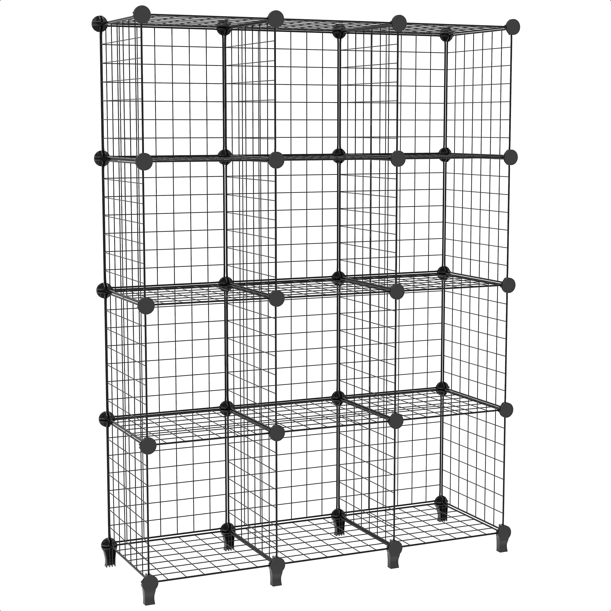 最安値挑戦中 【大容量高硬度＆組立簡単】 チチロバ(TITIROBA) 収納棚 整理棚 本棚 ワイヤー 収納ラック 大容量 おもちゃ/ぬいぐるみ/靴収納 見せる収納 簡単組立 ワードローブ ブラック