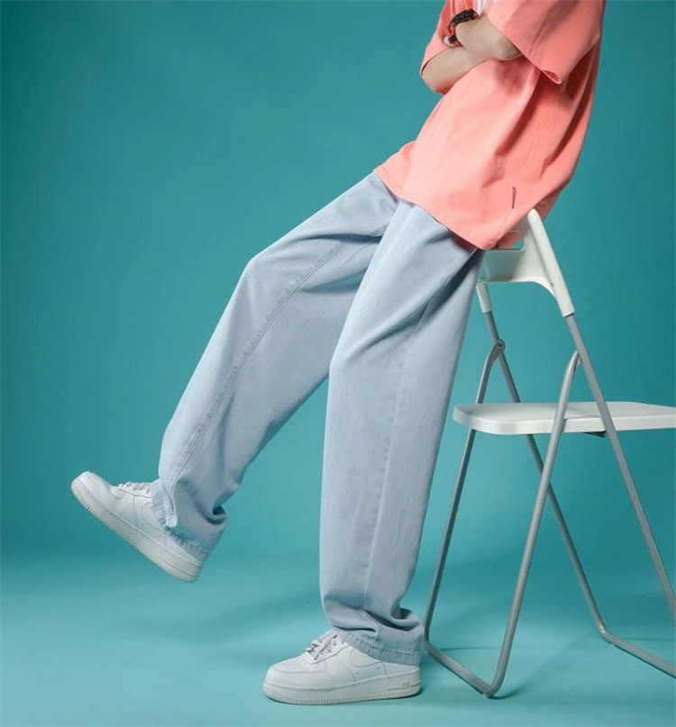 在庫限り!!お見逃しなく!!早い者勝ち ヤングスタイル おしゃれな 怠惰な風 ロングパンツ ジーンズ サマー シン ストレート ゆったりする タイドブランド ティーンエイジャー ワイドレッグ