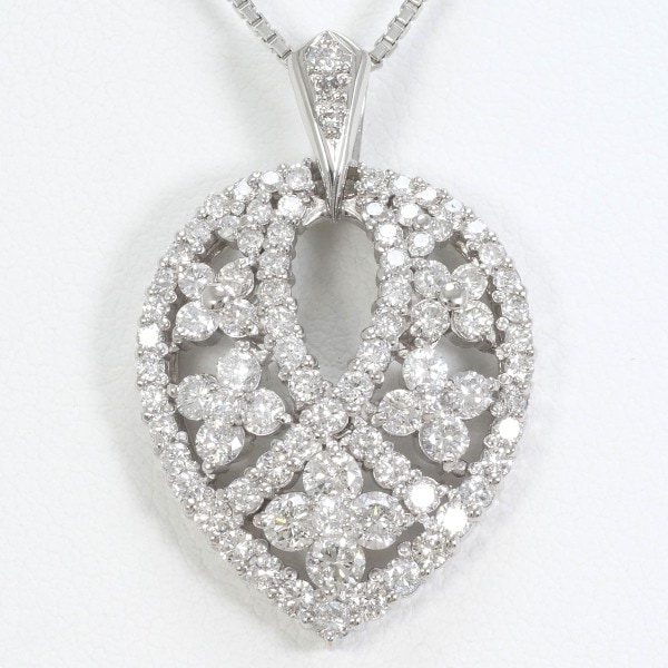 PT900 プラチナ PT850 ネックレス ダイヤ 2.00 カード鑑別書 ジュエリー 中古