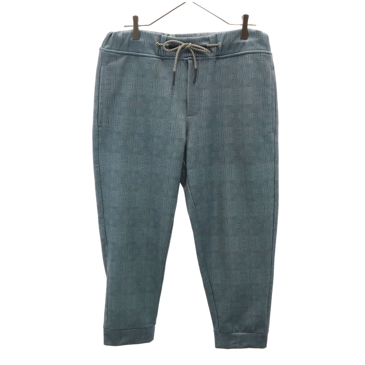 ポルトガル製 総柄 クロップドパンツ L グレー メンズ 古着