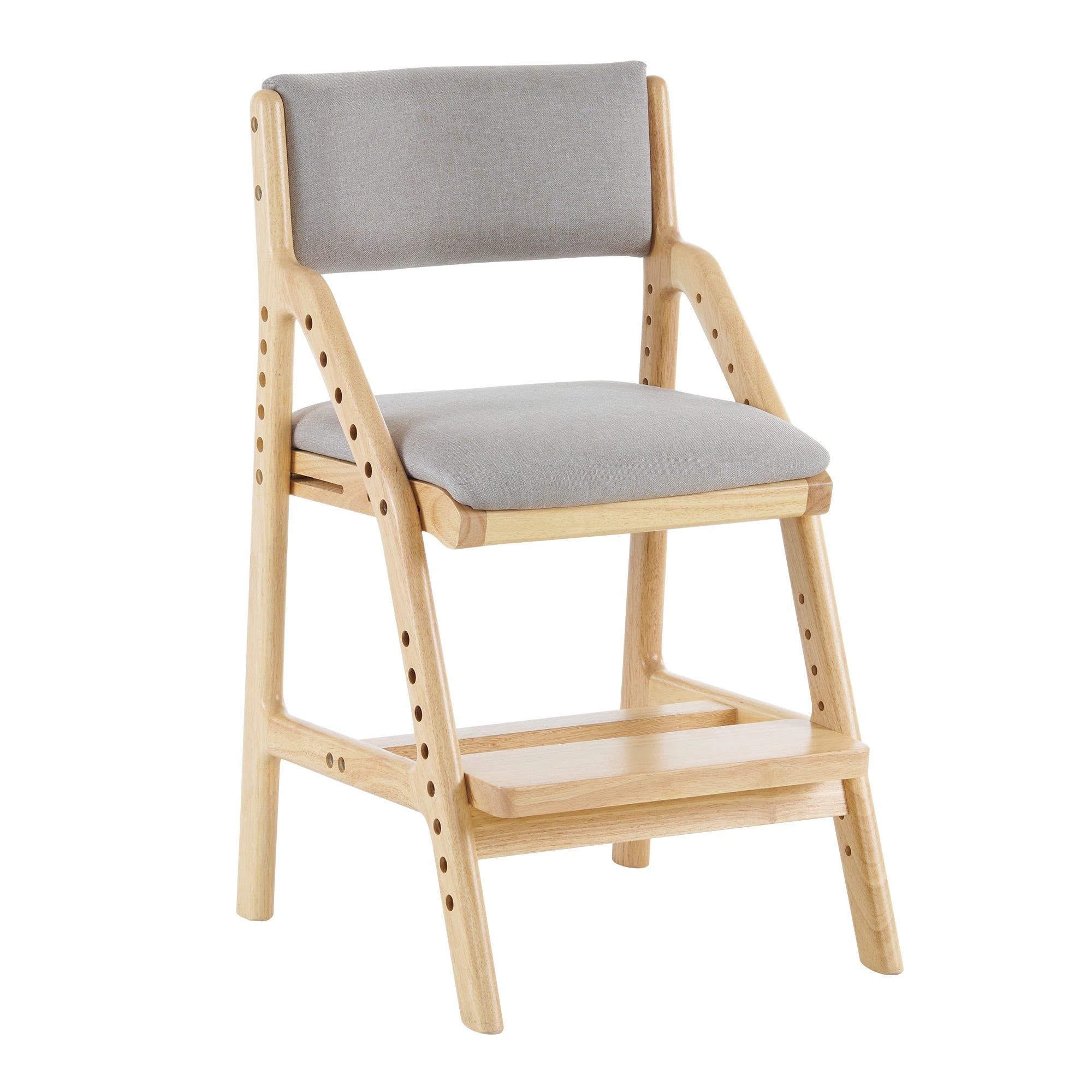 453【2個】ライトブラウン 学習チェア 学習椅子 木製 姿勢 子供 キッズチェア ハイチェア ダイニングチェア 椅子 高さ調整 シンプル コンパクト 組立て 板座 足置き 18,067円