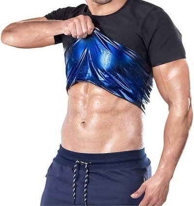 他サイト： サウナスーツ 半袖 メンズ 発汗 Tシャツ インナー ランニング 洗濯可(ブルー, S-M)の商品画像