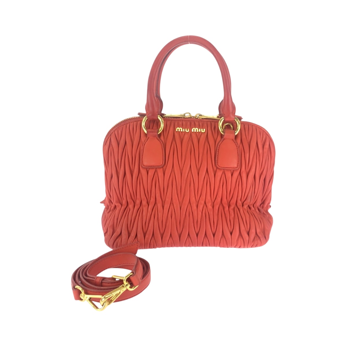 マテラッセ オレンジ ゴールド金具 レザー 5BB097 ショルダーバッグ ハンドバッグ 2way レディース 501991