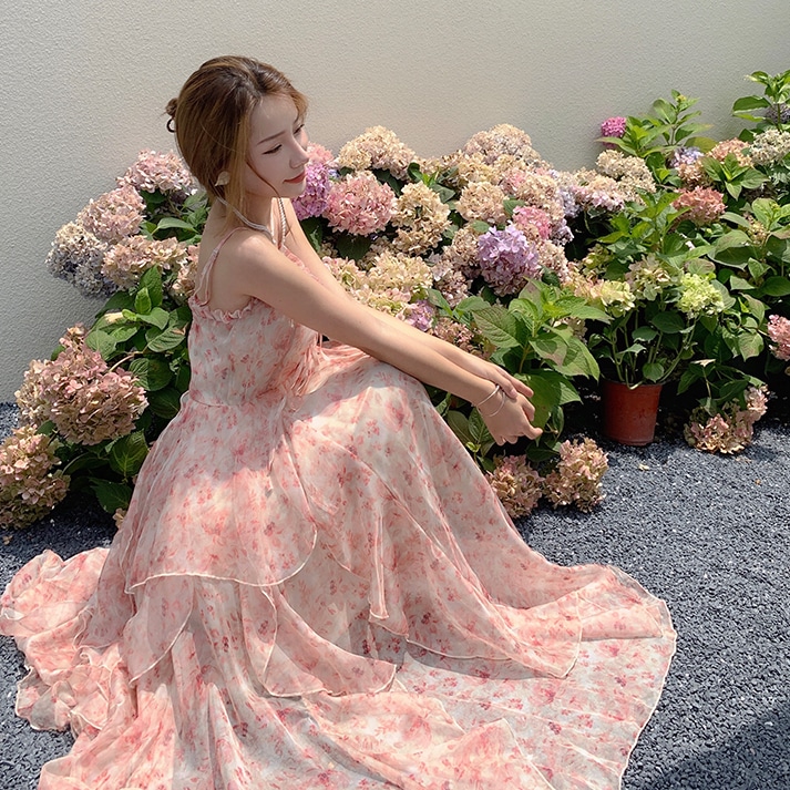 ドレス ワンピース パーティドレス 二次会ドレス ワンピドレス キャミドレス ロング丈 マキシ丈 ノースリーブ フレア レース チュール シフォン ハイウエスト 透け感 大人可愛い きれいめ