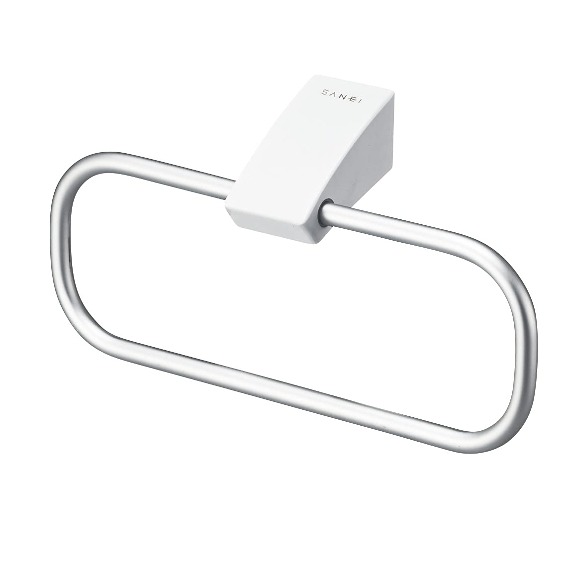 SANEI(サンエイ) タオルリング 角型 横長 アルミ製 全長200ｍｍ 取付用ねじ付き ホワイト W5701-W