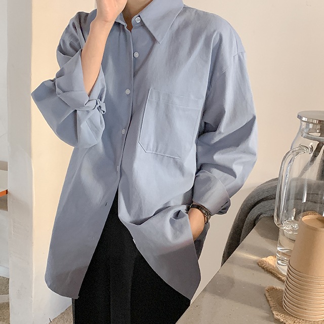 ゆったりシルエット 起毛 ベーシックシャツ