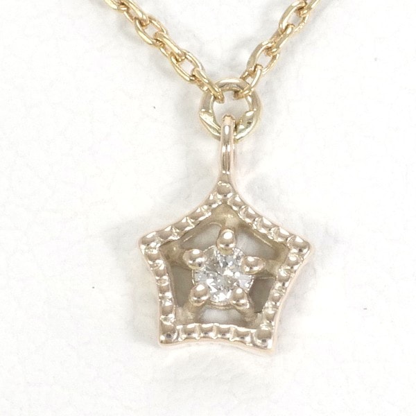 K10 10金 YG イエローゴールド ネックレス ダイヤ 0.02 約40cm ジュエリー 中古