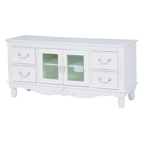 テレビ台 50型対応 幅120 引出し4杯 配線用裏穴 リビング収納 猫脚 テレビボード AVボード