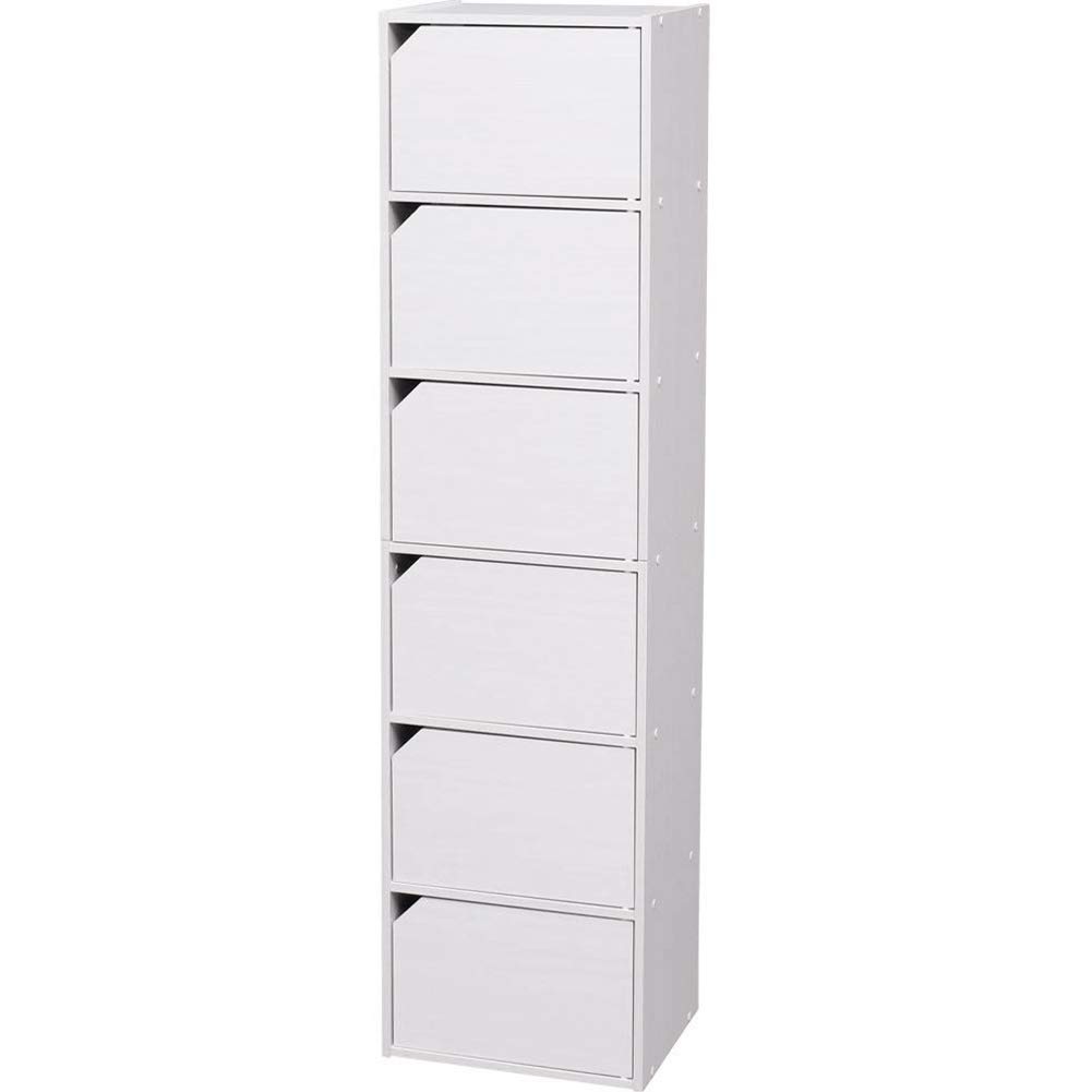 アイリスオーヤマ カラーボックス 収納ボックス 本棚 6段 扉付き 幅36.6×奥行29×高さ144.6cm オフホワイト モジュールボックス MDB-6D