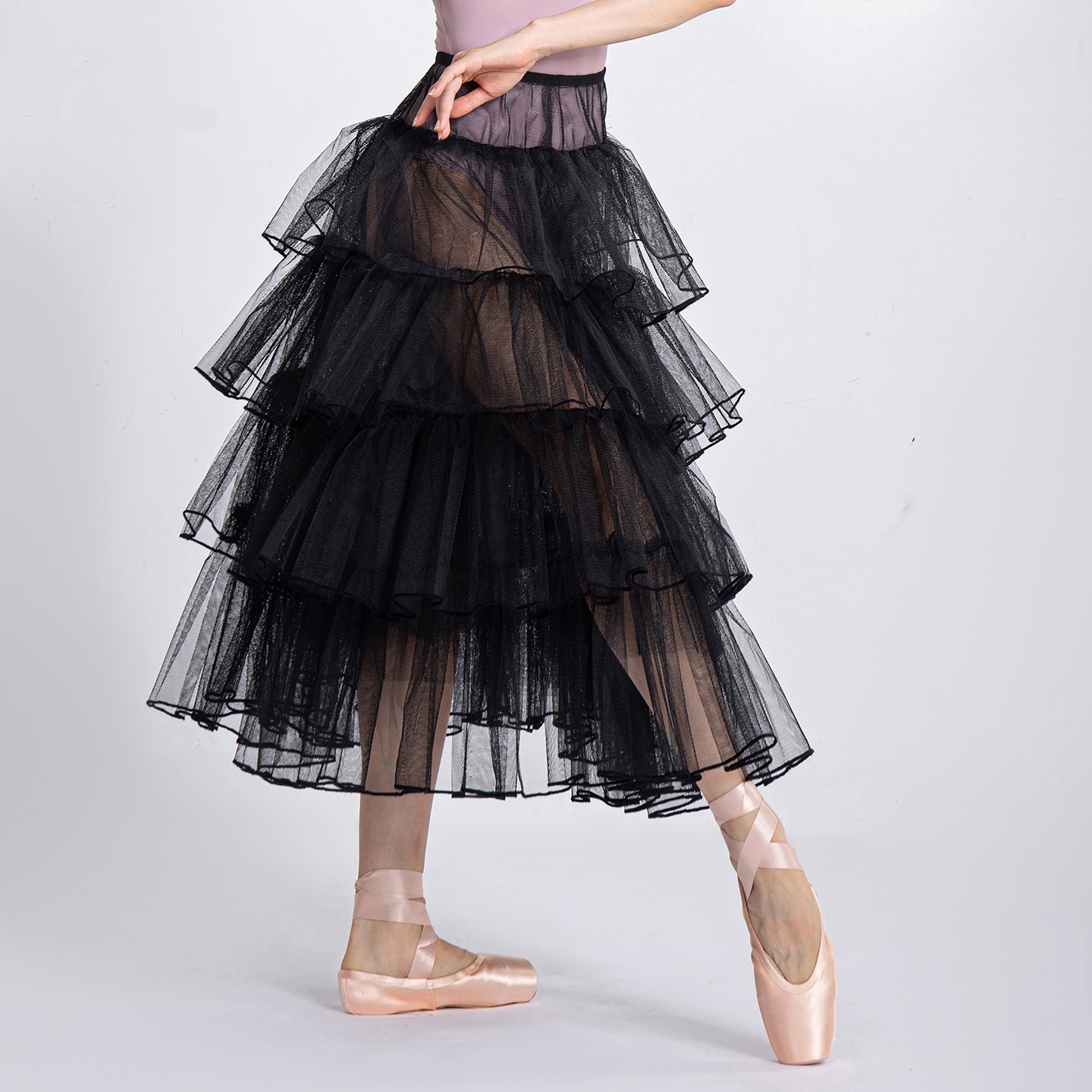 レイヤードスカート ロングスカート 4段重ね 演出服 発表会 プリンセス風 レディース ガールズ ダンスウェア バレエ DF0901
