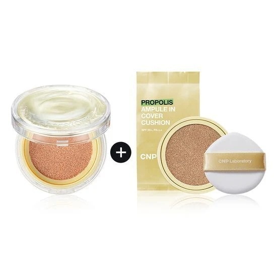[25SS/New] (25年3月1日発売)プロポリス アンプル イン カバー クッション 2color(本品+おかわり) #SPF50+ PA+++