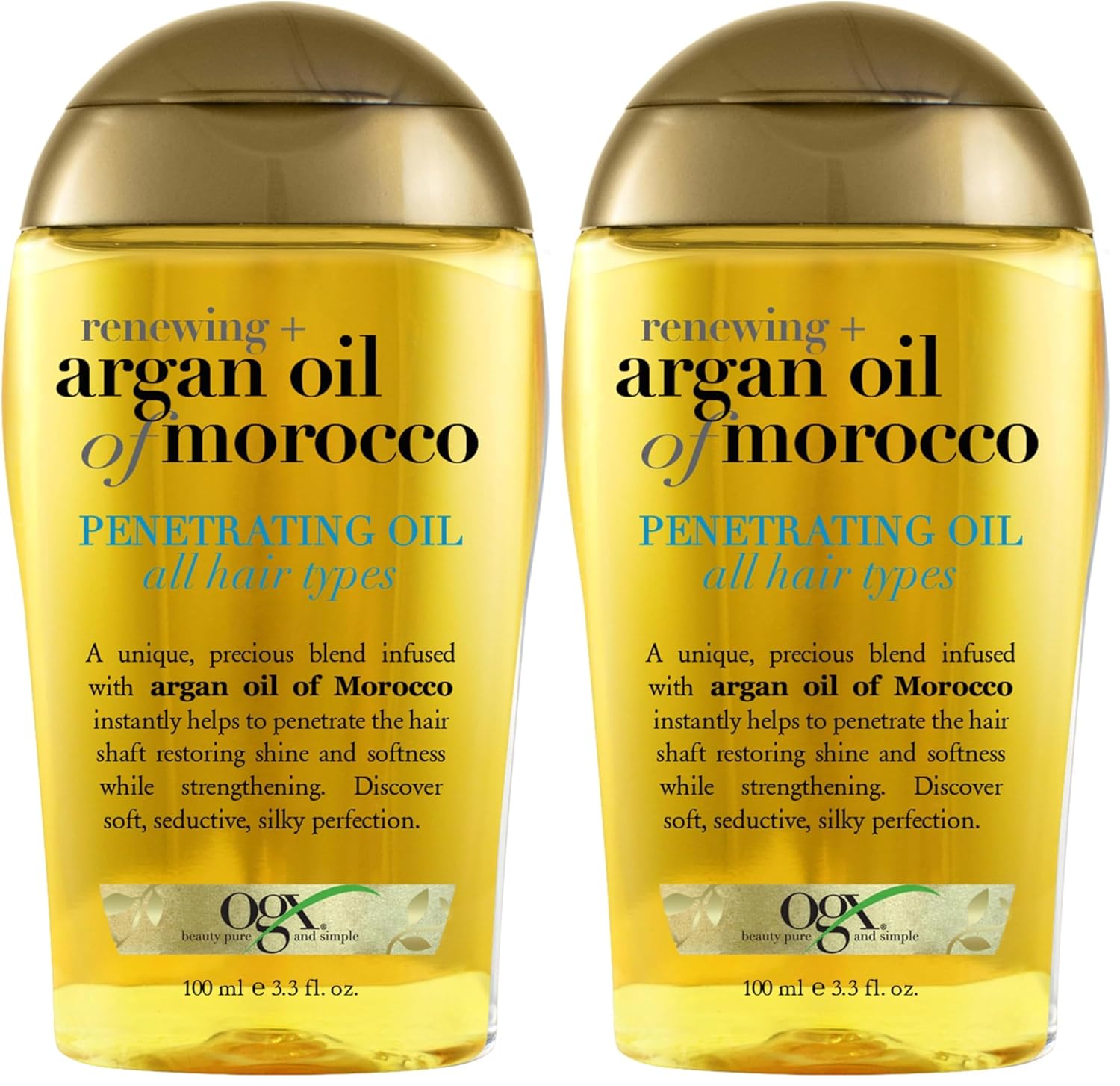 OGX Renewing + モロッコ産アルガンオイルすべての毛髪タイプの保湿·強化シルキーオイルパラベンフリー硫酸化界面活性剤フリー3.3フロス（2パック