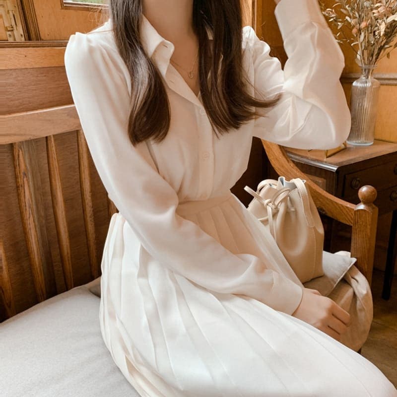 シャツブラウス ロング レディース ゆったり 長袖 チュニック カジュアル 開襟シャツ 体型カバー