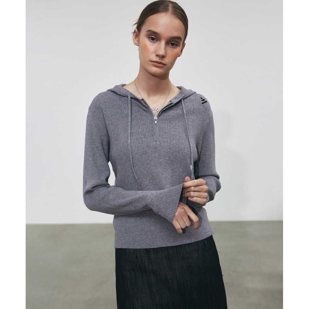 ニック&ニコールハーフジップアップスリム LS フーディー_グレー 8,234円