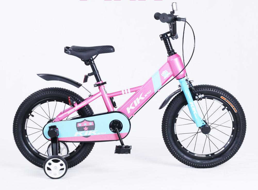 KS1 オプション品無料 子供用自転車 子ども用自転車 組立動画付き/ピンク/ブルー/16インチ 補助輪付きスタンド付きプロテクター付き