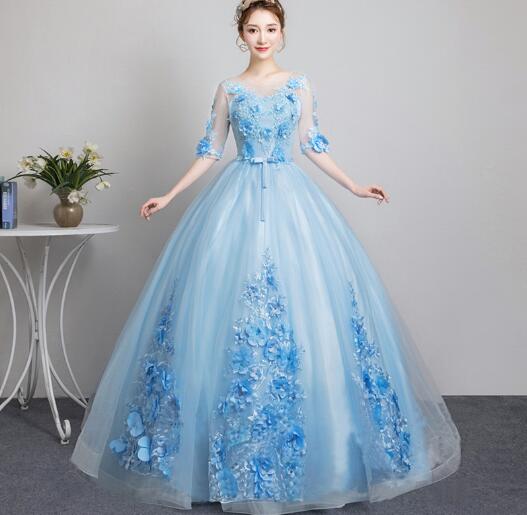 ロングドレス　袖あり　カラードレス　結婚式　パーティー　演出　ウェディング　披露宴　二次会　発表会　演奏会