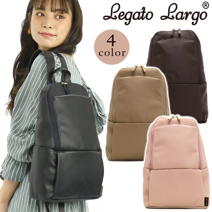 リュックサック A4 MIHABAG マットスキン フェイクレザー サイドポケット 通学 通勤 軽量