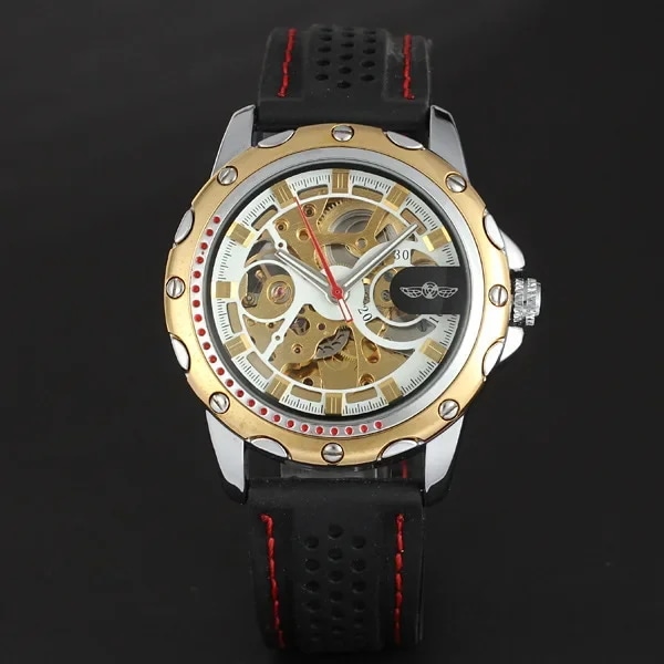 T-winner-メカニカルスポーツウォッチ,穴あきバー,ファッショナブル,クラスプなし,卸売 - 1511