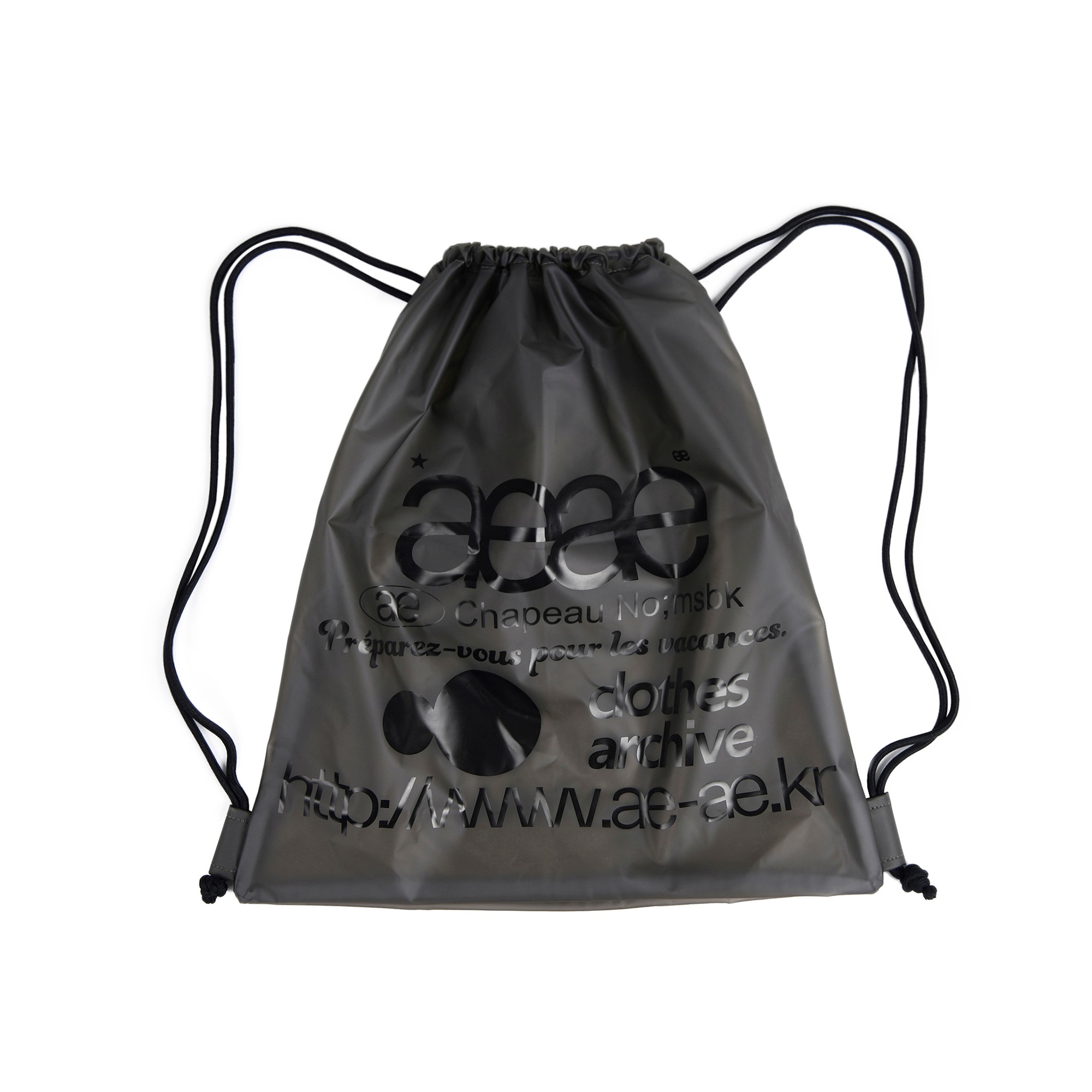 【aeae】 WEB LOGO GYM SACK : SHADOW