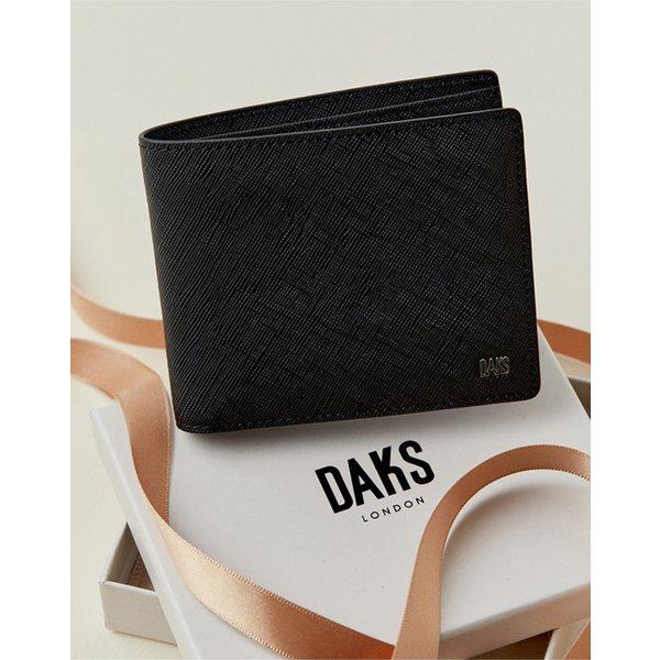 [25FW] [プレゼントにおすすめ] [定番商品] ブラックロゴ装飾 牛革二つ折り財布 WBWA5F725BK