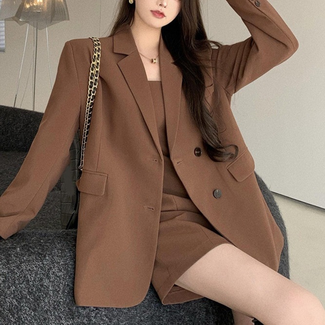 ハイエンドのカスタマイズ-春の新スタイルロイヤルスタイル韓国ファッションスーツルーズスーツジャケット気質スリムサスペンダースカート女性のための 2 点セット