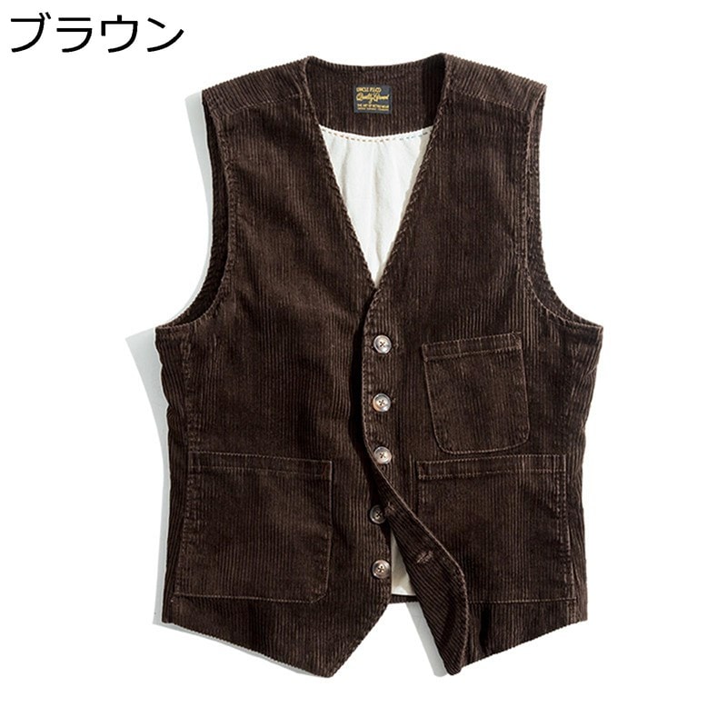 メンズ カジュアルベスト アウトドアベスト レイヤード コーデュロイ スーツベスト ジレベスト チョッキ ノースリーブアウター 通気性 私服 リラックス ストリート系 通勤通学 四季 紳士着 11,843円