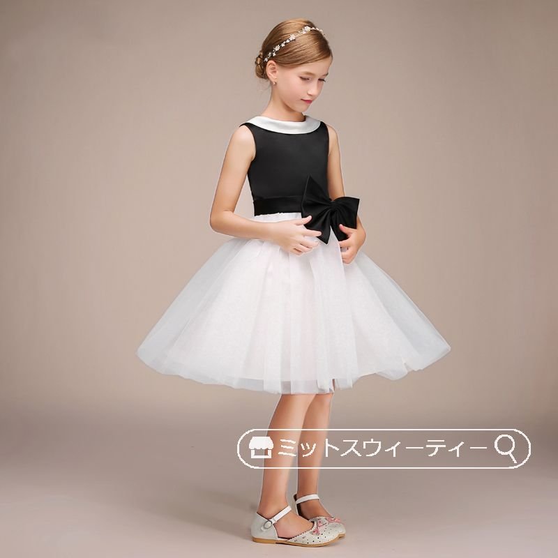 ピアノ発表会 子供ドレス ノースリーブ ミニドレス ワンピース キッズドレス 演奏会 フォマールドレ