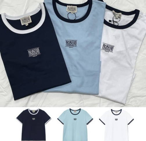 半袖 クラシック ロゴ リンガーTシャツ (white/skyblue/navy/pink) 2size / クロップ クラシック Tシャツ 8,187円