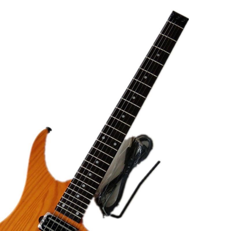 6弦無頭エレキギター白蝋木琴体楓木琴首バラ木指板tremolo琴橋 BJ647