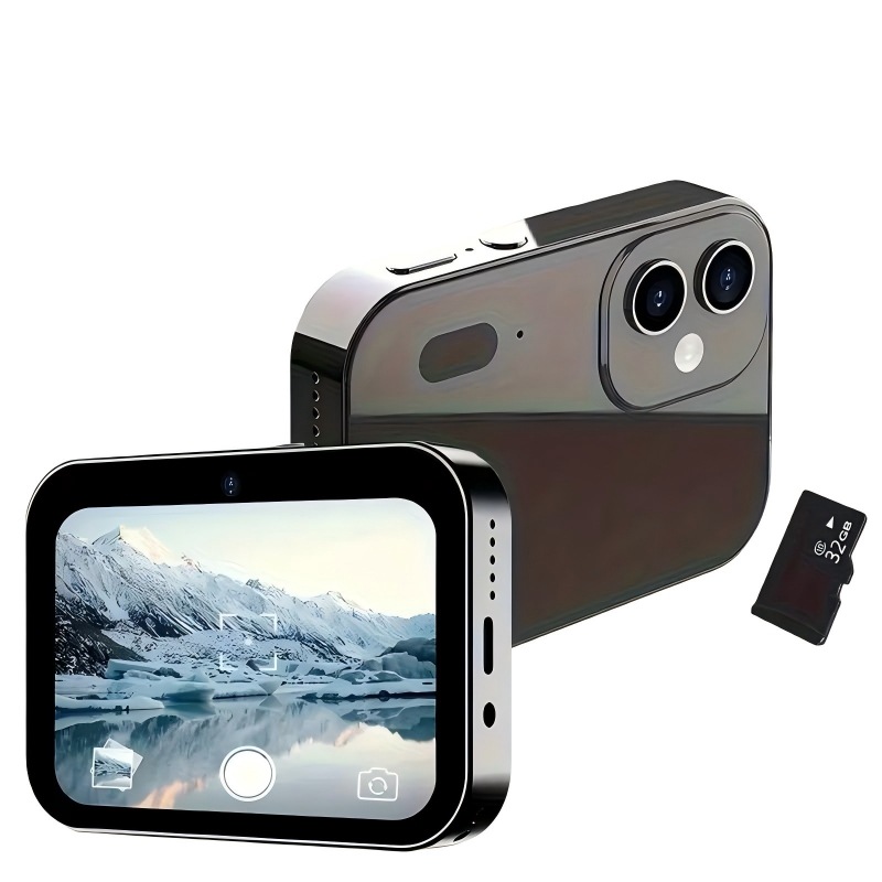 1 台 4K ミニタッチスクリーンデジタルカメラ 初心者向けトリプルレンズ 6400 万画素 16 倍デジタルズーム 1080p 動画撮影タイムラプス撮影手動露出対応 CCD センサー搭載 0.7 5,332円