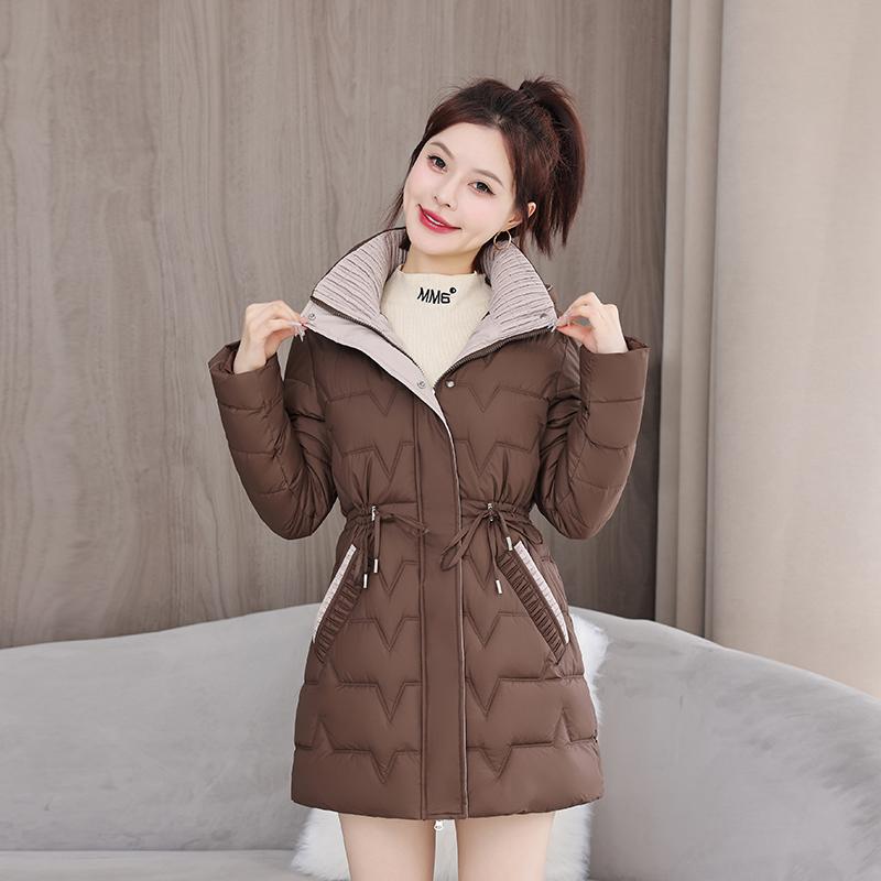 秋服 レディース ファッション オシャレ カワイイ シンプル 大人カワイイ 大きいサイズ 冬 綿 パッド コート 韓国ファッション スリムフィット ミドル丈 コットンコート カジュアル スリム アウタ