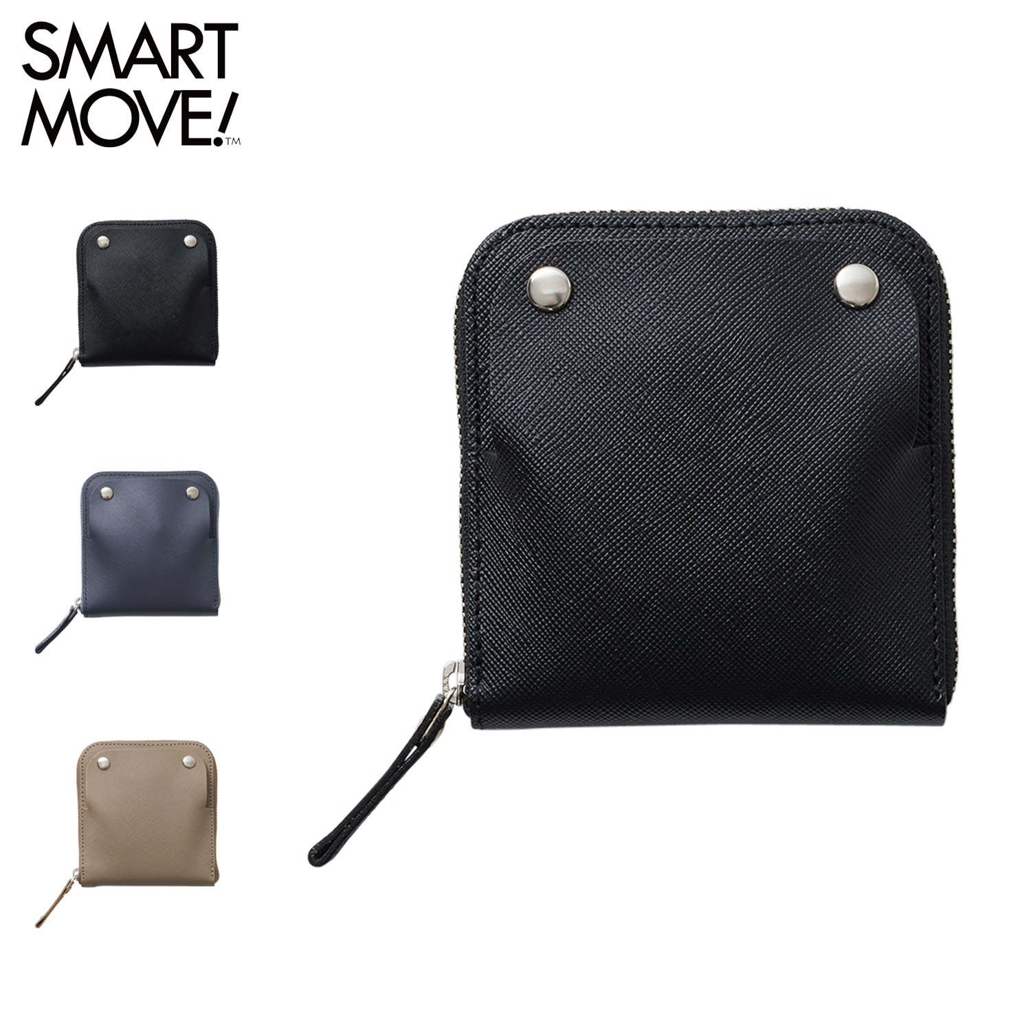 スマートキーケース ミニ財布 2個収納 メンズ レディース ラウンドファスナー 本革 EMBOSS MV100