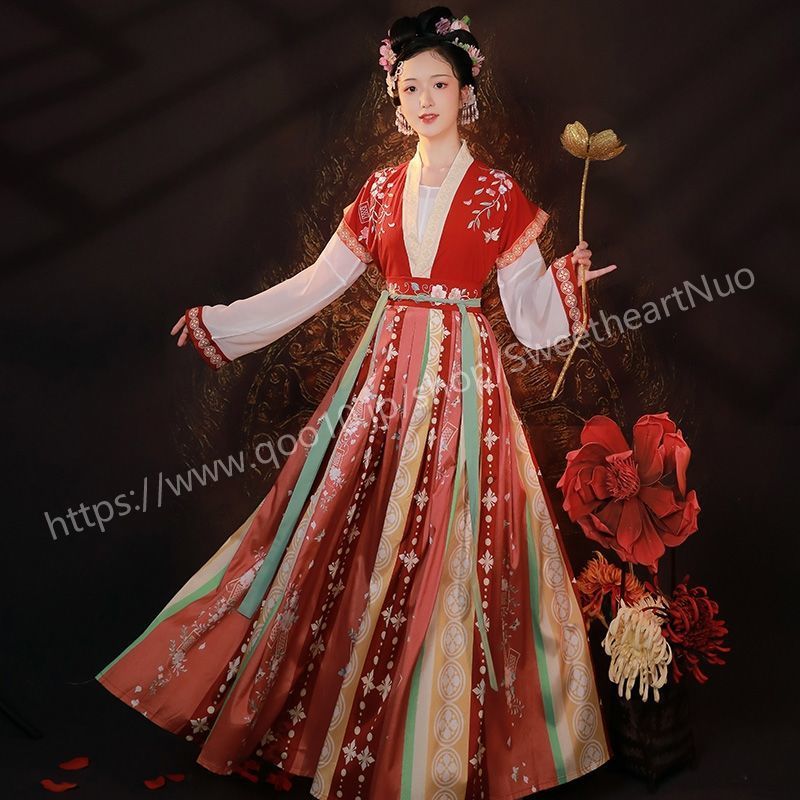 唐製裝子半袖腰まで漢服女ギャザースカートの日常クリスマスハロウィン コスプレ スカート ロリスーツ ロリ可愛 二次元 学園祭 文化祭