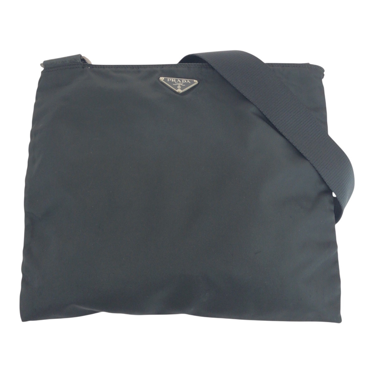 テスート 三角ロゴプレート ブラック 黒 シルバー金具 ナイロン 斜め掛け　ショルダーバッグ 男女兼用 レディース 502414