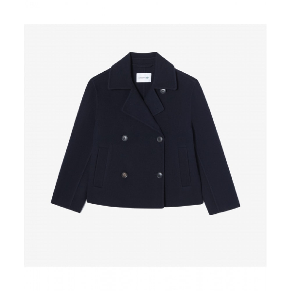 LACOSTE レディースハンドメイドピーコート [ダークネイビー]
