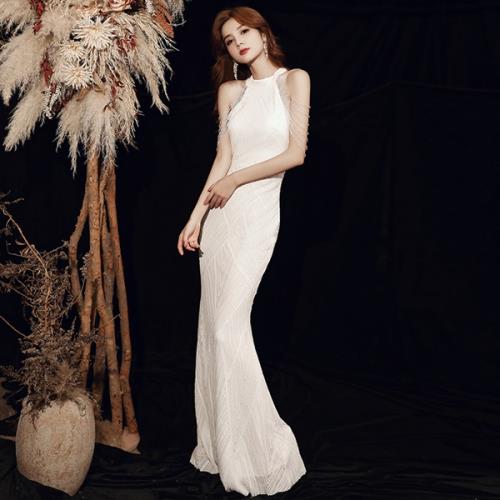 【即納】パーティードレス ロングドレス イブニングドレス 韓国 立体 春 夏 秋 冬 ロング おしゃれ 可愛い 10代 20代 30代 二次会 パーティー ビジュー タイト エレガント キャバドレス 7,494円