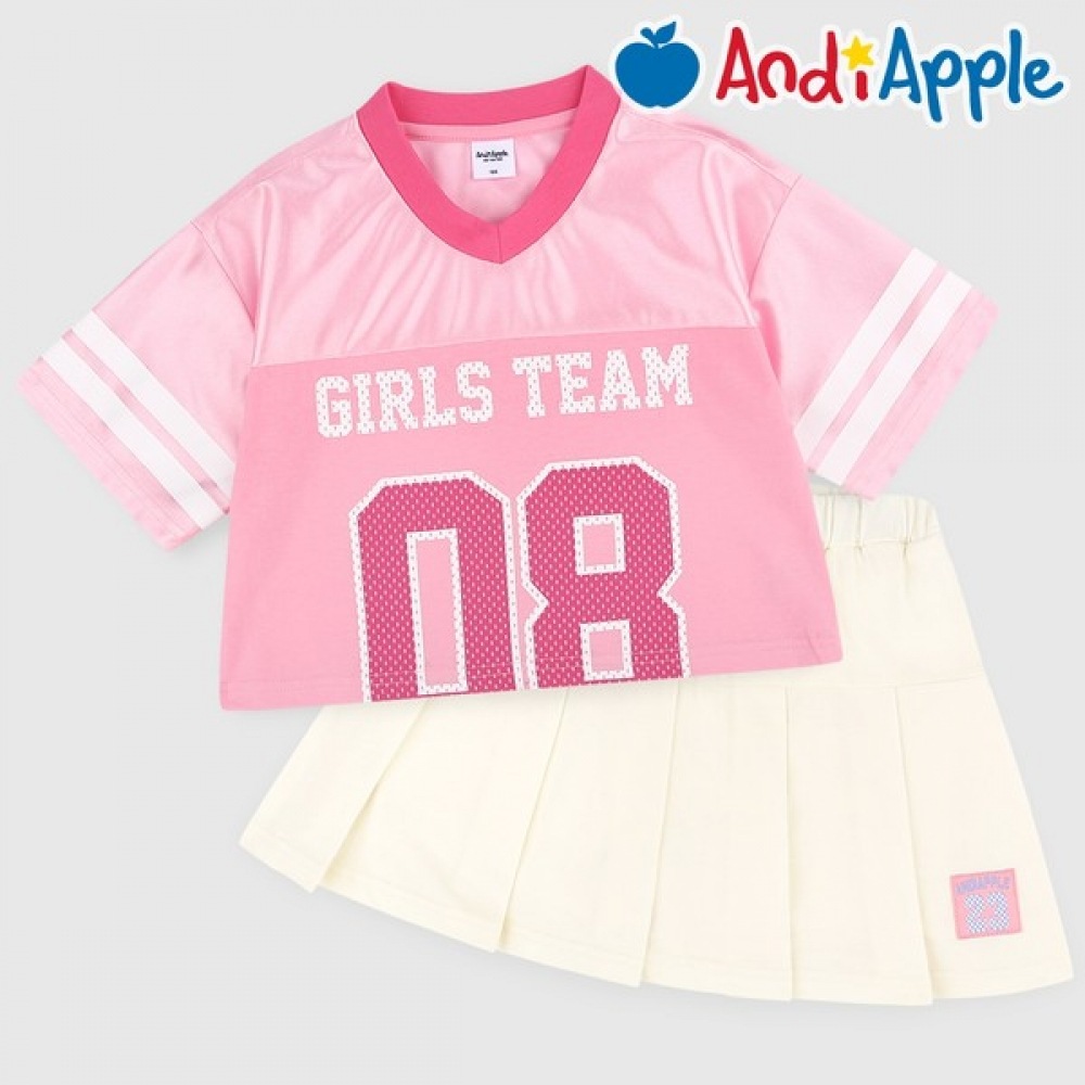 [アンディアップル] ガールズスチームクロップドプリーツスカート上下 4,622円