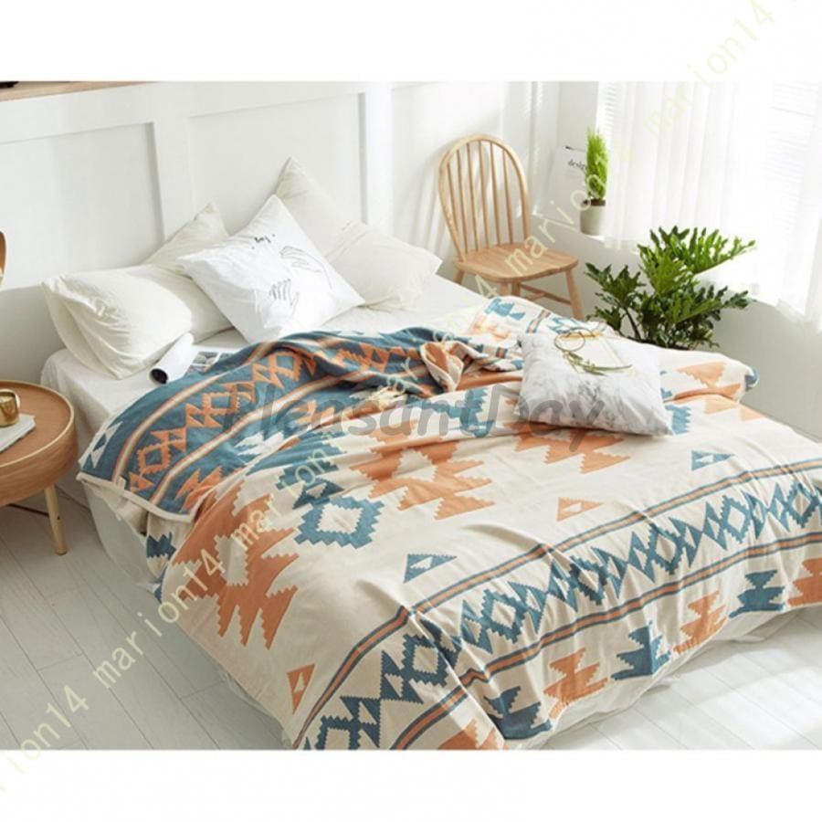 毛布 ブランケット 両面のデザイン ふわふわ 両面でも使える 敷くことができ 綿素材 洗濯できる タオルケット かわいい おしゃれ 薄手毛布 肌に優しい