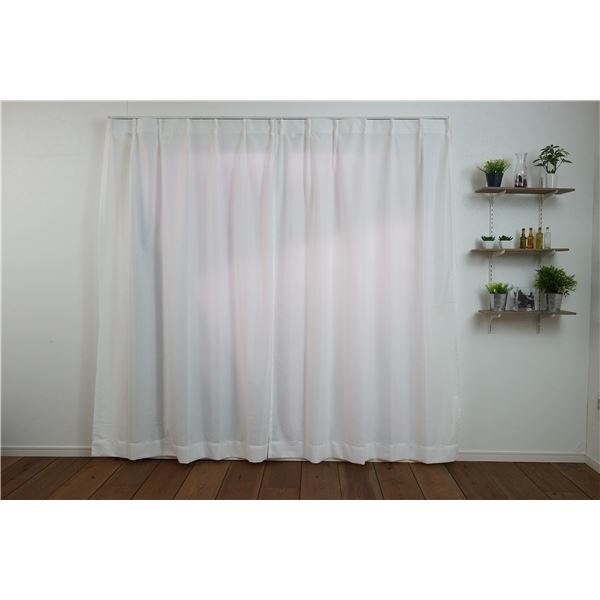 ミラーレースカーテン 幅100cm丈133cm ナチュラルホワイト 1枚入 防炎加工 柄 ロワール