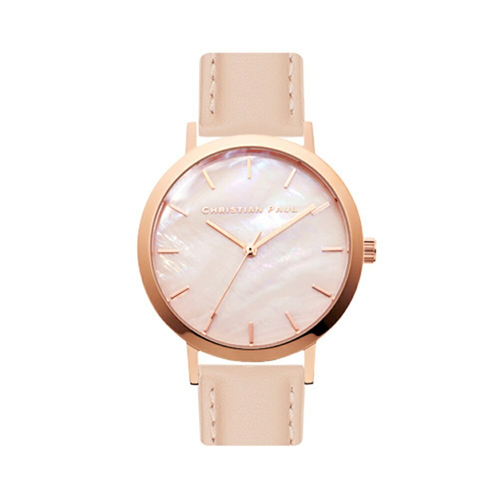 日本正規品 クリスチャンポール 腕時計 手表 レディース 誕生日 プレゼント 革ベルト ピンク シェル シンプル 仕事用 おしゃれ かわいい 結婚祝い 女友達 20代 30代 40代 記念日プレゼント