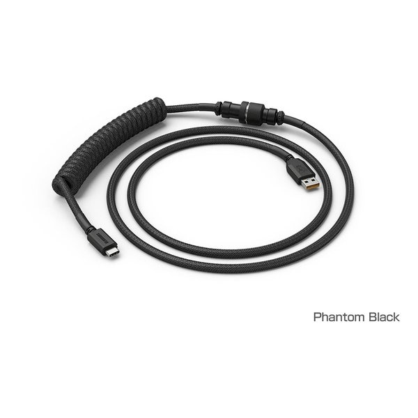 Coiled Cable - Phantom Black（USB-C with Aviator Connectors） GLO-CBL-COIL-BLACK