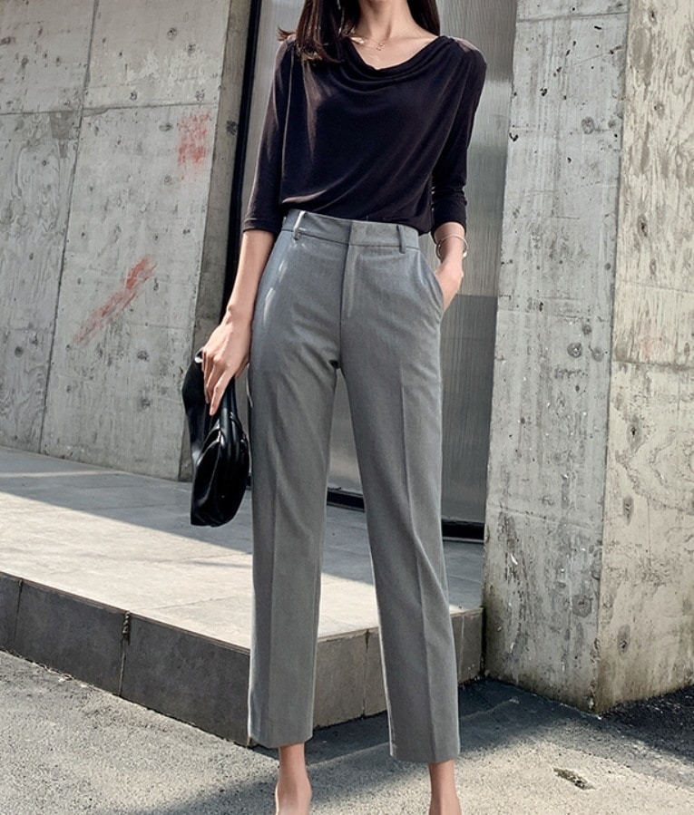 ボトムス デート モテアイテム スラックス クロップドパンツ アンクル丈 可愛い きれいめ 上品 おしゃれ かっこいい 可愛い ラブリー キュート ガーリー クール モード系 セクシー