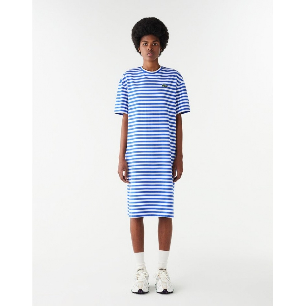 ラコステ女性用マリンストライプ T シャツドレス EF2583-54G IUP